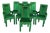 8 Mid 20th Century Hollywood Regency Green Velvet Parsons Style Dining Chairs After Milo Baughman For Sale