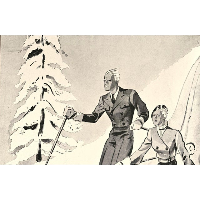 1934 Set of 2- French Art Deco Ski Prints For Sale In New York - Image 6 of 7