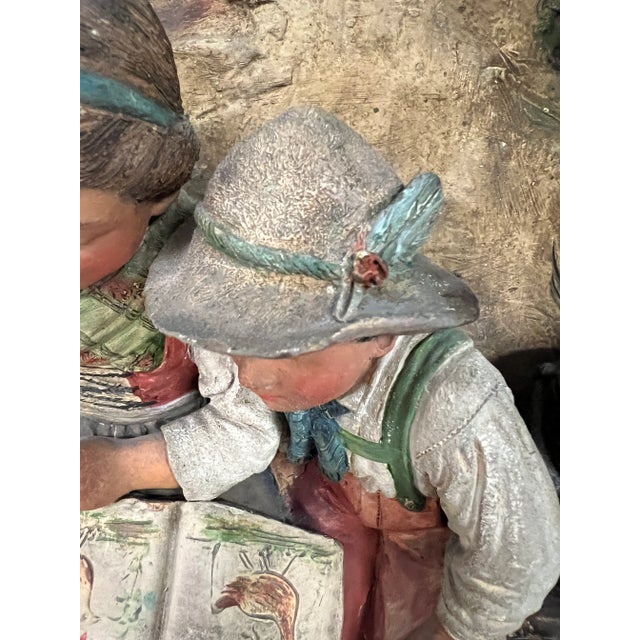 Beige Vintage 3D Wall Relief – European Pastoral Scene, Germany- Set of 2 For Sale - Image 8 of 12