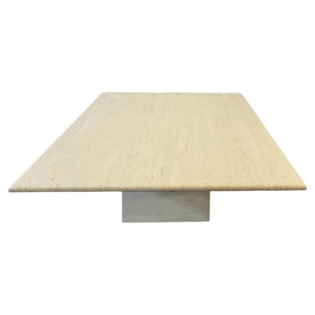 Vintage Italian Travertine Square Coffee Tables, 1970s, Set of 2 For Sale - Image 3 of 10