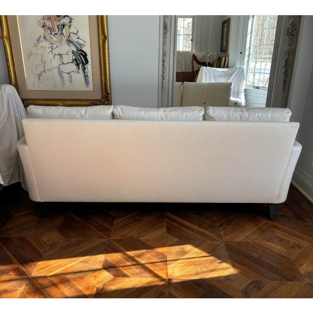 Custom Linen White Sofa by Beverly Furniture of California For Sale - Image 4 of 12