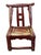 This item is an antique Chinese rustic red-lacquered side chair, typically crafted from elmwood (yumu) or cedar, dating...