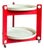 Serving Trolley in Red and White by Luigi Massoni for Guzzini, 1970s For Sale