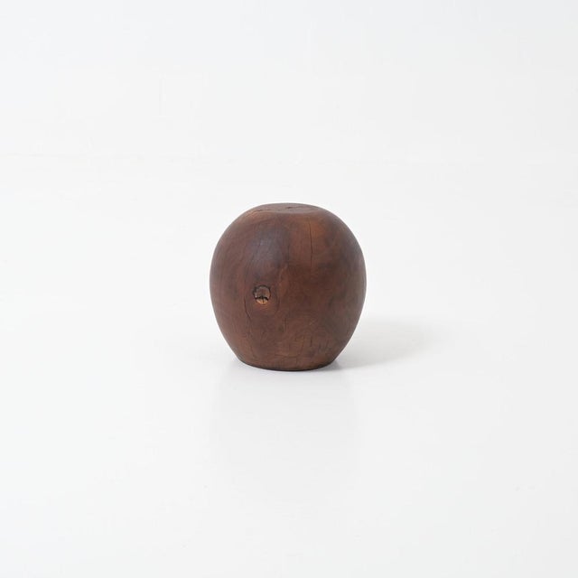 Brown Vintage Wooden Stool, 1950s For Sale - Image 8 of 13