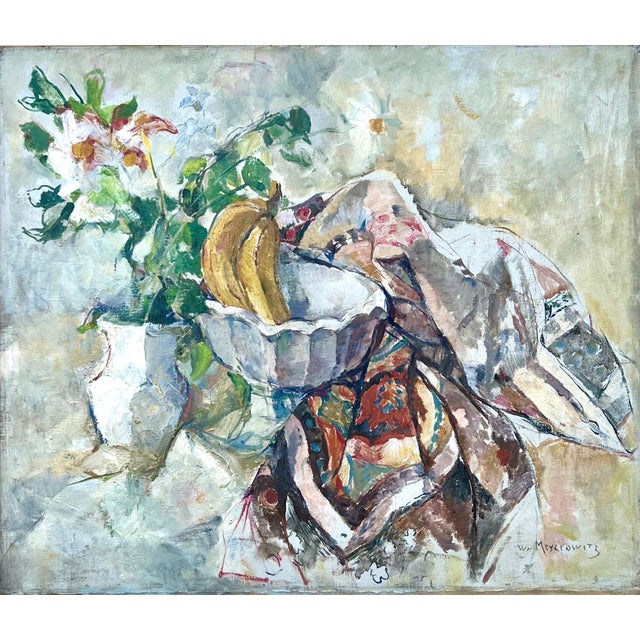 William Meyerowitz, Post Impressionist Oil Painting Still Life With Fruit William Meyerowitz Wpa Art For Sale - Image 9 of 11