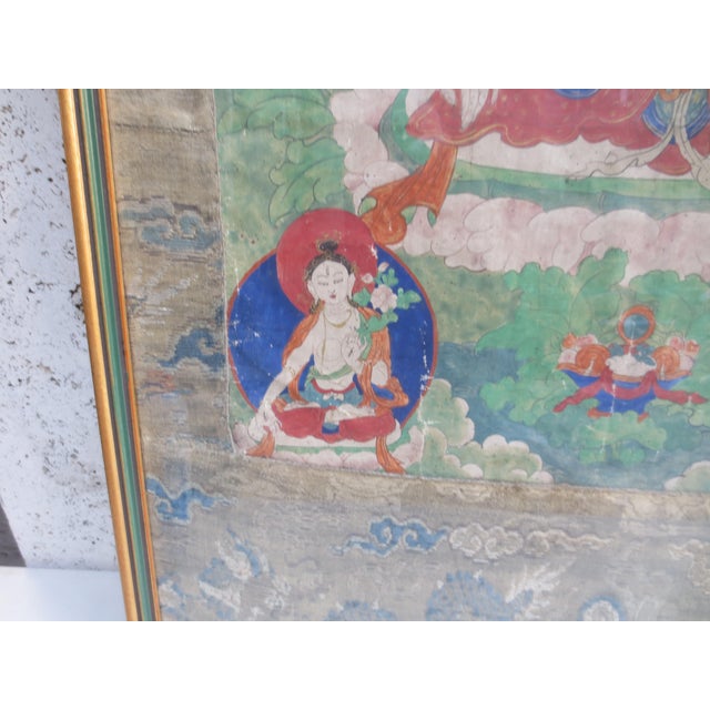 Paint Antique Tibetan Tanka White Tara 18th For Sale - Image 7 of 14