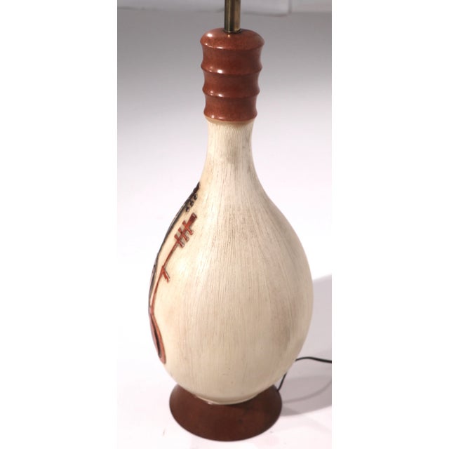 Ceramic Mid Century Music Theme Table Lamp by Fourtune Lamp 1960 For Sale - Image 7 of 13