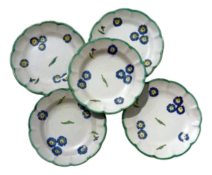 Ceramic Flower Plates from CAS Vietri, Italy, 1960s, Set of 5
