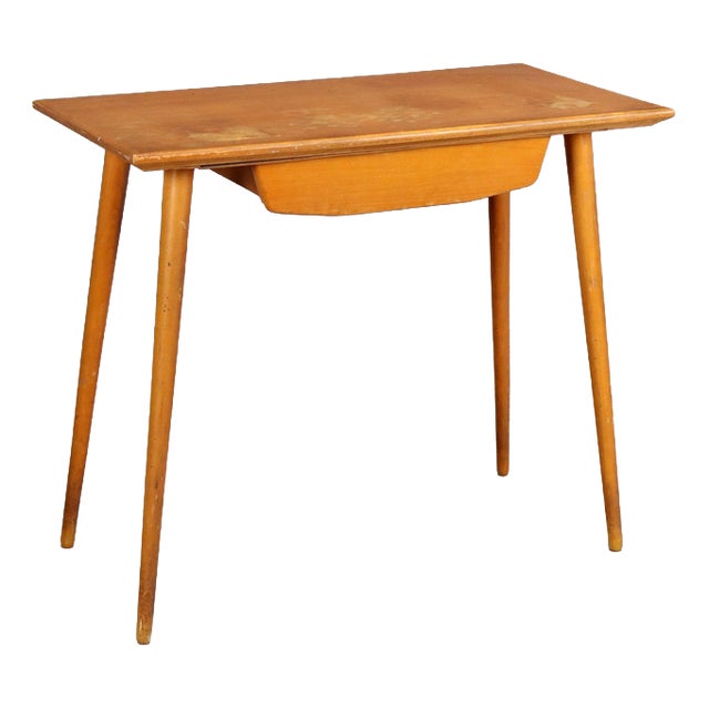 Vintage Beech Wood Desk, 1950s For Sale