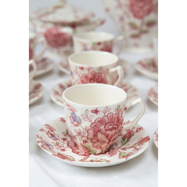 Rose Chintz English Coffee Service from Johnson Bros, 1980s, Set of 27 For Sale - Image 6 of 9
