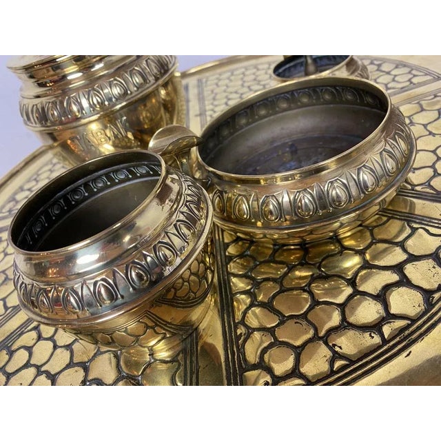 Dutch Smokers Table in Brass with Accessories from KMD-Daalderop, 1930s, Set of 5 For Sale - Image 11 of 18