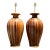 Vintage Striped Wood Table Lamps With Brass Base - a Pair For Sale