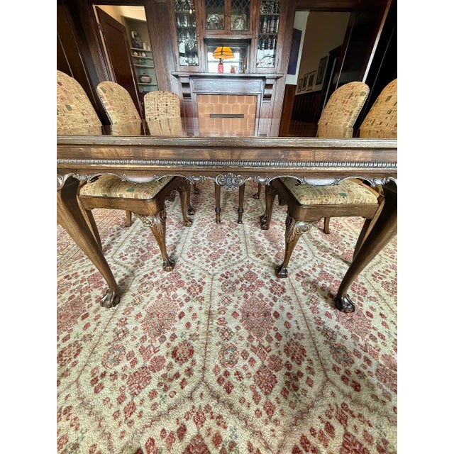 Wood Early 20th Century Chippendale Revival Dining Set For Sale - Image 7 of 15
