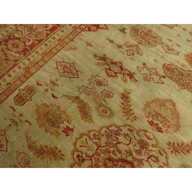 Antique Ivory Sultanabad Persian Carpet For Sale - Image 14 of 18