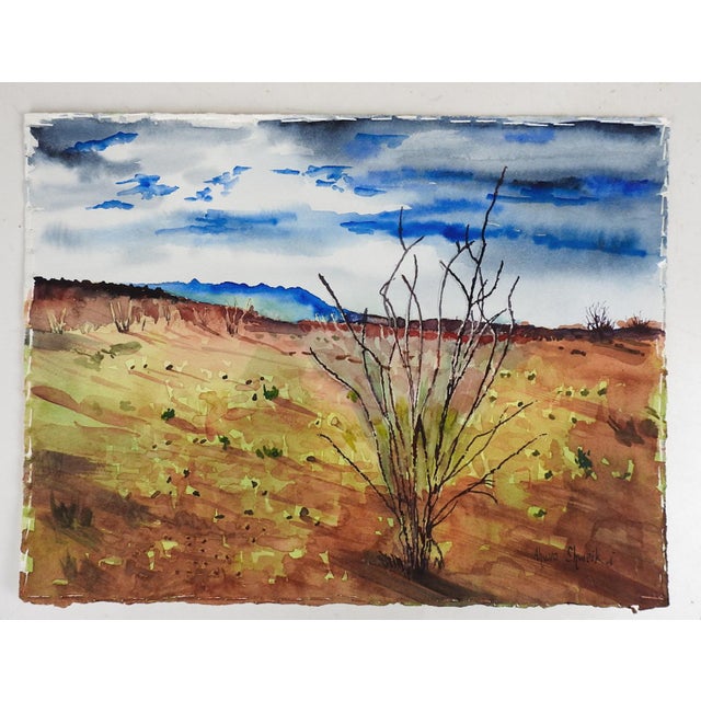 Contemporary Contemporary Desert Landscape Watercolor Painting For Sale - Image 3 of 3