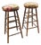 Pair Mid 20th Century Turned Walnut and Upholstered Barstools For Sale