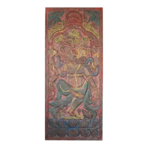 Artistic Ganesha Indian Carving Sliding Barn Door, 83x36