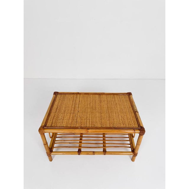Mid-Century Modern Italian Riviera Coffee Table in Bamboo with Rattan and Wicker, 1960s For Sale - Image 11 of 18