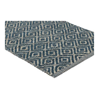 Part & Parcel Goods Textured Diamond Runner, 2’6”x10’, Sky Blue and Sapphire For Sale