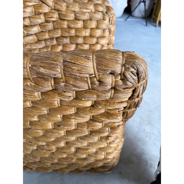 Ralph Lauren “Joshua Tree” Woven Barrel Back Accent Chairs – A Pair For Sale - Image 10 of 12