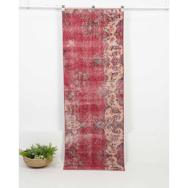 Vintage Turkish Hand-Knotted Runner rug is a semi-antique vintage runner rug. The '70s Eastern region of Anatolian's...