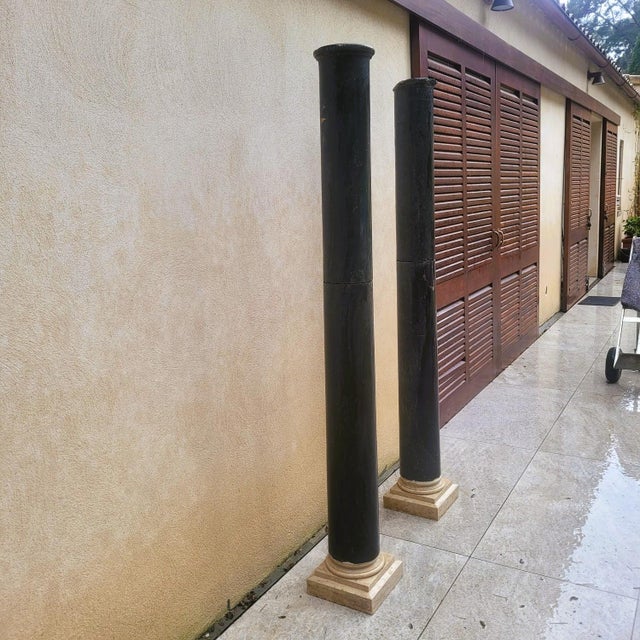 Green Marble Columns, 1800s, Set of 2 For Sale - Image 14 of 18