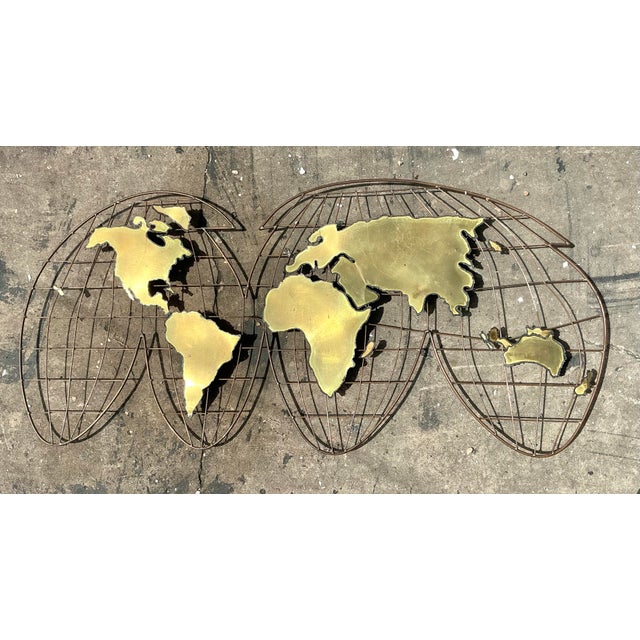 Vintage Boho Curtis Jere Brass Globe Wall Sculpture For Sale - Image 9 of 11