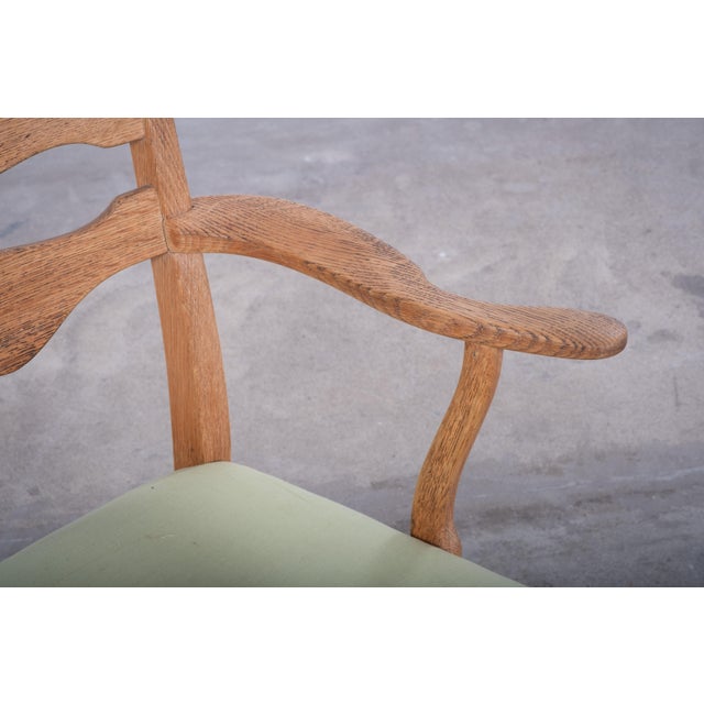 Mid-Century Modern Razorblade Armchair in Oak by Henning Kjærnulf, 1960s For Sale - Image 4 of 8
