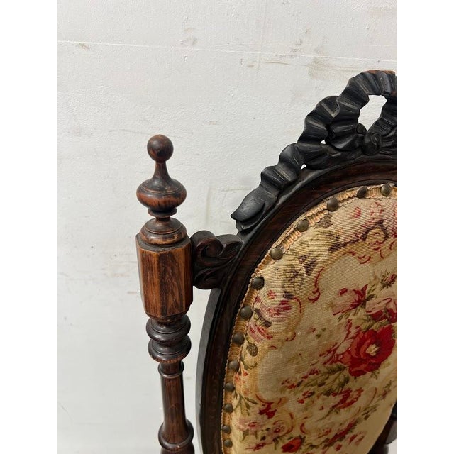 Napoleon III Lounge Chair in Wood For Sale - Image 3 of 14