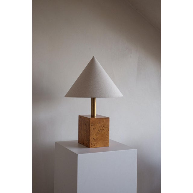 1970s Modern Burl Wood Table Lamp, 1970s For Sale - Image 5 of 10