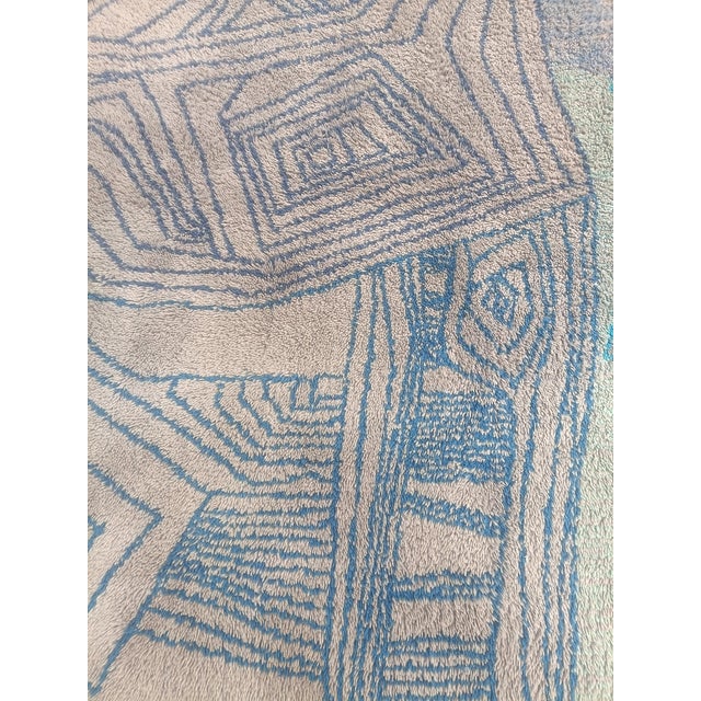 1970s Rectangular Wool Rug with Optical Patterns, Italy, 1970s For Sale - Image 5 of 9
