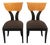 1990s Pair of Sculptural Curved-Back Dining Chairs, Two-Tone Wood & Black Lacquer Attributed to Pietro Costantini For Sale