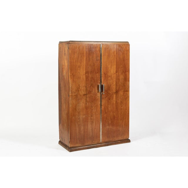 Art Deco Antique French Art Deco Mahogany Wardrobe Armoire Cabinet, 1940s For Sale - Image 3 of 17