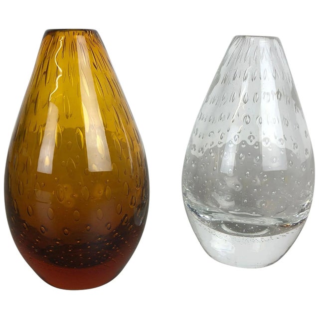 Bubble Glass Vases from Hirschberg, Germany, 1970s, Set of 2 For Sale - Image 12 of 12