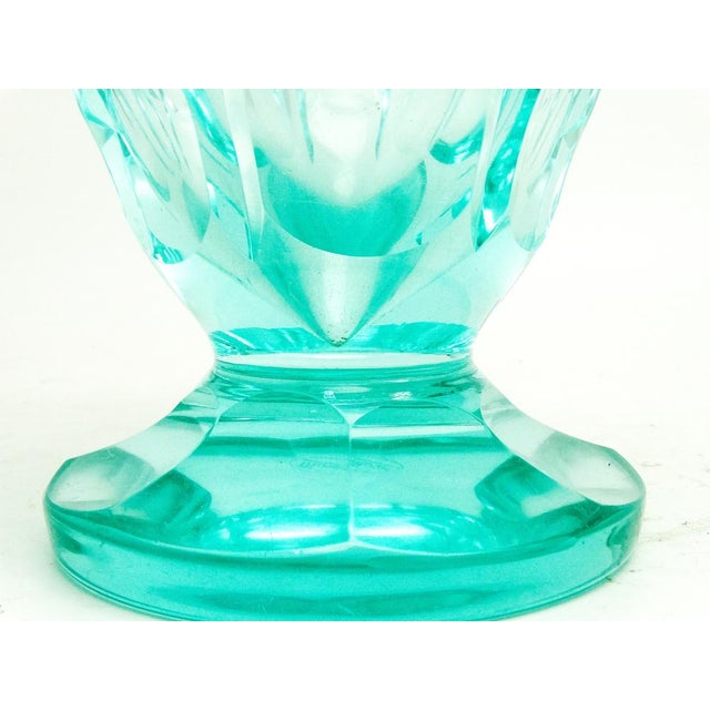 Blue Art Deco Uranium Vase from Moser, Czechoslovakia, 1930s For Sale - Image 8 of 16
