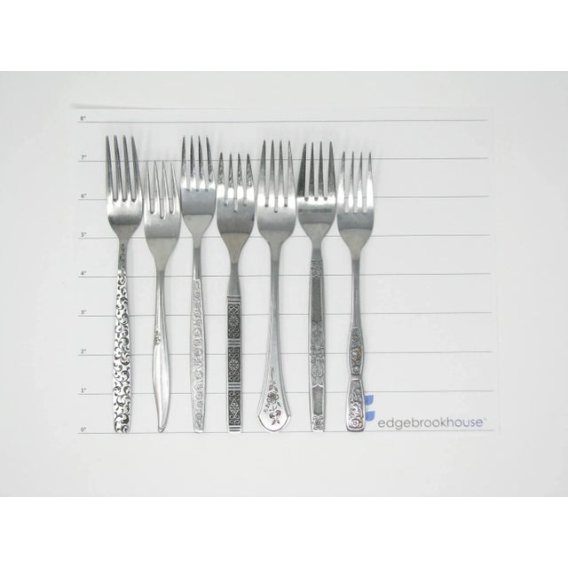 Vintage Floral Mix Match Stainless Steel Silverware Flatware Set – 10 Place Settings Plus For Sale - Image 12 of 13