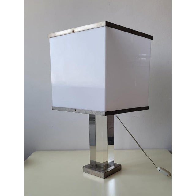1970s Acrylic Glass and Metal Table Lamp, Italy, 1970s For Sale - Image 5 of 18
