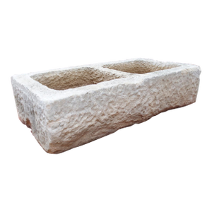 Antique Hand Carved Double Basin Trough Sink From France, 19th Century