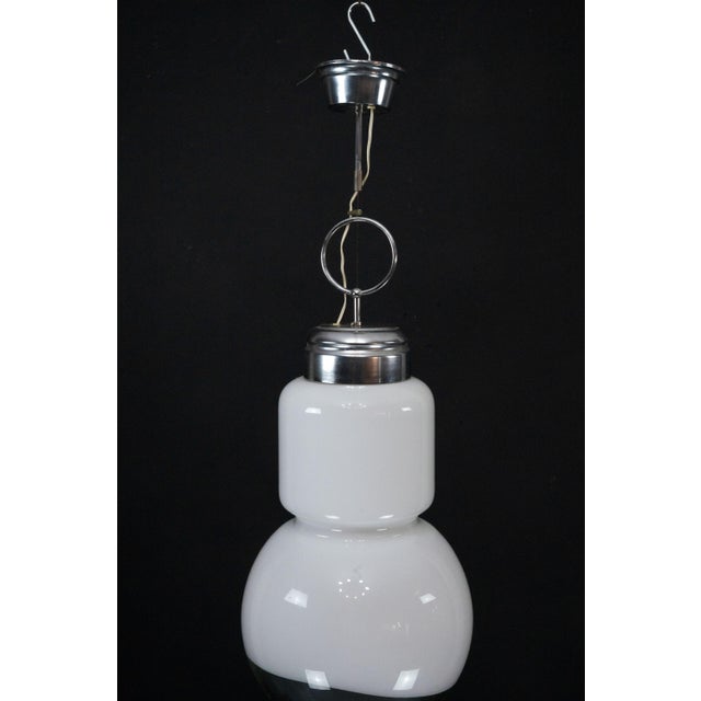 Silver Vintage Space Age Pendant Light in Chrome and Murano Glass from Mazzega, Italy, 1960s For Sale - Image 8 of 12