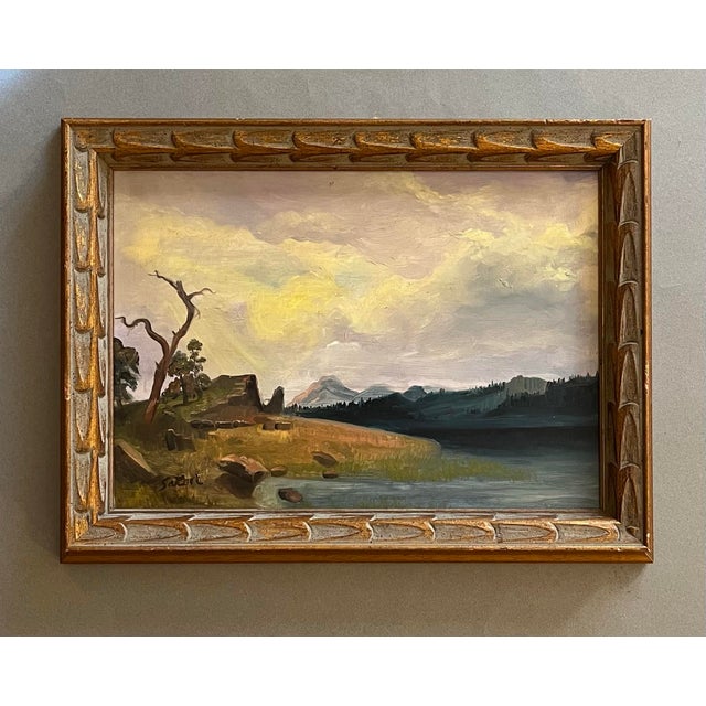 The School of Paris 1990’s Oil Painting of a Country Landscape For Sale - Image 3 of 3
