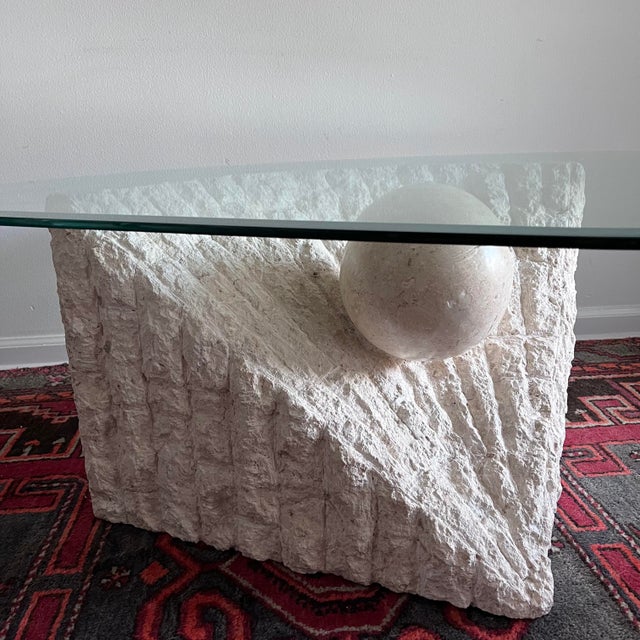 1980s 1980s Postmodern Coffee Table Tessellated Mactan Stone For Sale - Image 5 of 11