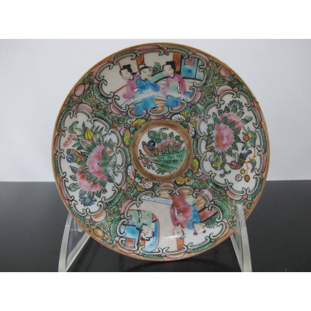 Chinese Chinese Export Famille Rose Medallion Porcelain Demitasse Coffee Cup & Saucer For Sale - Image 3 of 11