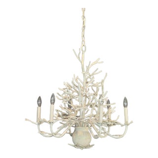 Mid 20th Century Coastal Coral Branch Chandelier For Sale