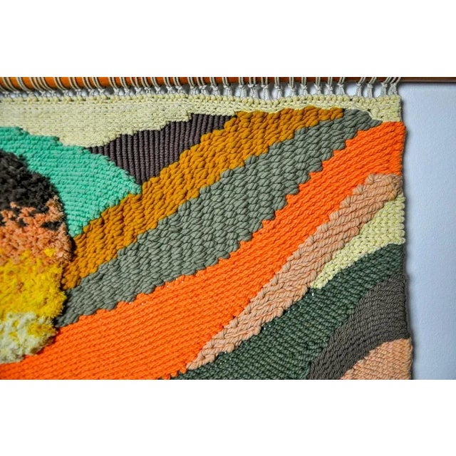 Textured Macrame Wall Tapestry, Catalan Sunset, Spain, 1970s For Sale - Image 6 of 9