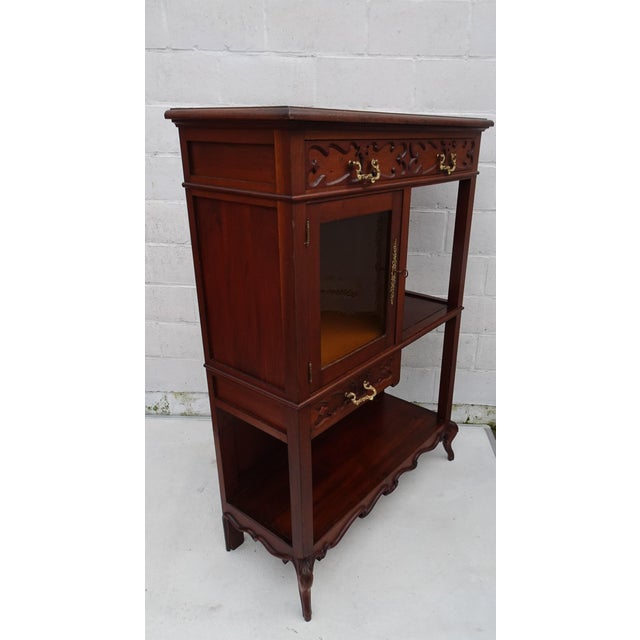 Art Nouveau Small Cabinet Display with Glass, 1920s For Sale - Image 10 of 18