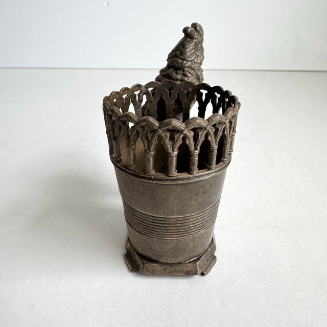 James W. Tufts Toothpick Holder Bird Cockatoo Silver Plated Match Holder For Sale - Image 6 of 11