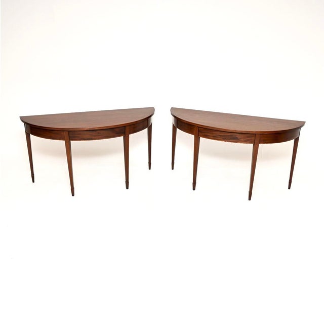 Antique Georgian Revival Style Console Tables, 1900, Set of 2 For Sale - Image 11 of 11