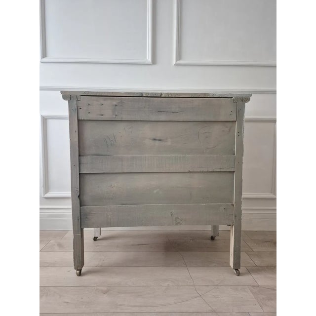 Early 19th Century Early 20th Century Gustavian Style Whitewashed Maple Chest of Drawers (9 Words, Fully Defensible Now) For Sale - Image 5 of 11