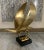 Modernist Brass Bird Hood Ornament Mounted on Marble Base For Sale - Image 4 of 11