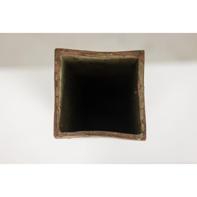 Brutalist-Style Stoneware Vase with Plant Decoration, 1970s For Sale - Image 4 of 7